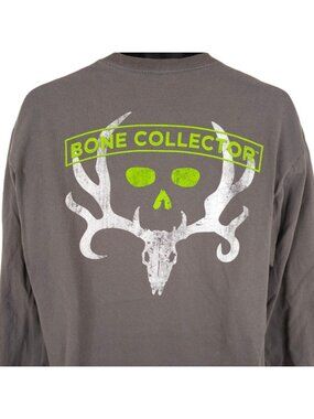 Deer Hunting T Shirt Mens Size Large Gray Bone Collector Long Sleeve